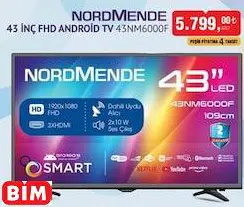 NORDMENDE 43 İNÇ FHD ANDROİD TV 43NM6000F AKILLI TELEVİZYON